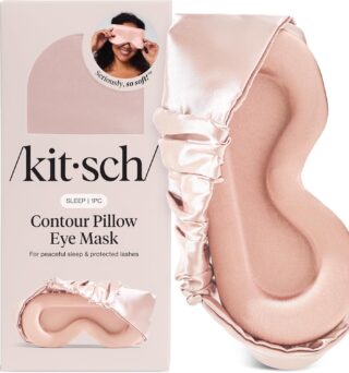 Kitsch Contour Pillow Eye Mask – Softer Than Silk Eye Masks for Sleep, Blindfold Sleep Masks for Women & Men, No Eye Pressure, Lightweight, Eye Care, Travel Essentials - Blush