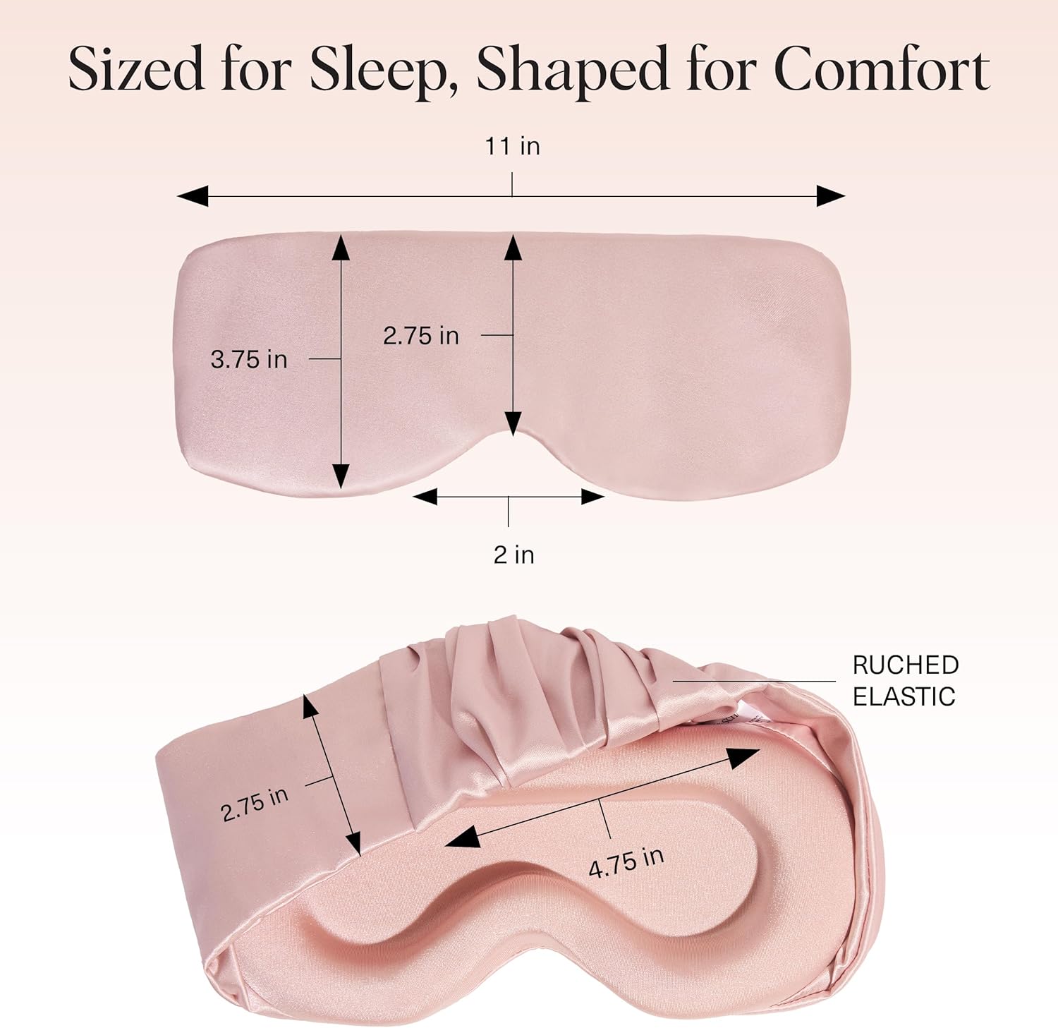 Kitsch Contour Pillow Eye Mask – Softer Than Silk Eye Masks for Sleep, Blindfold Sleep Masks for Women & Men, No Eye Pressure, Lightweight, Eye Care, Travel Essentials - Blush - Image 5