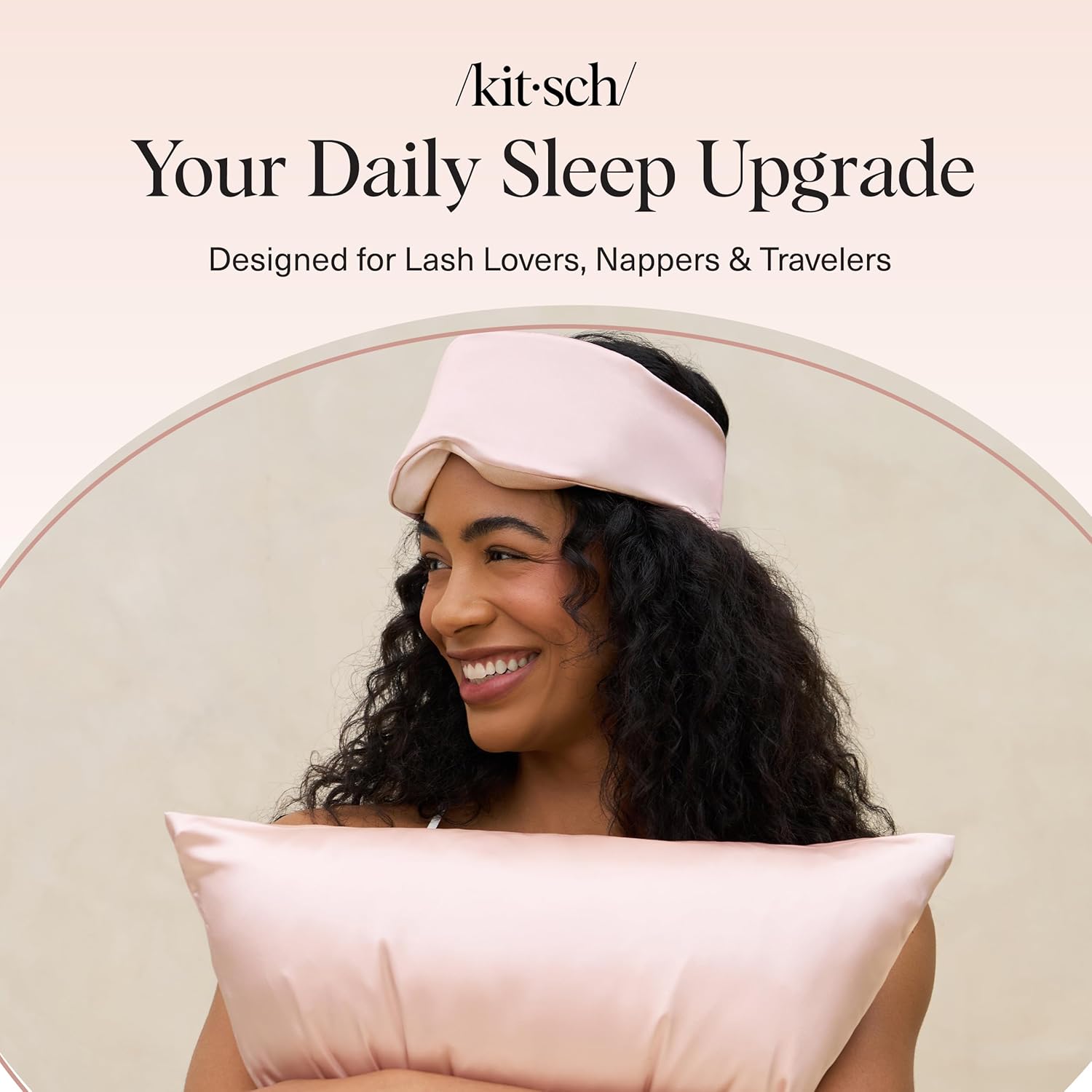 Kitsch Contour Pillow Eye Mask – Softer Than Silk Eye Masks for Sleep, Blindfold Sleep Masks for Women & Men, No Eye Pressure, Lightweight, Eye Care, Travel Essentials - Blush - Image 8