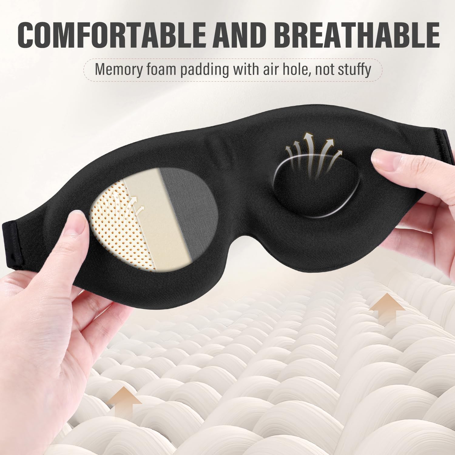 YIVIEW Sleep Mask for Side Sleeper, Complete Light Blocking 3D Sleeping Eye Mask, Soft Breathable Eye Cover for Women Men, Relaxing Zero Pressure Night Blindfold - Image 5